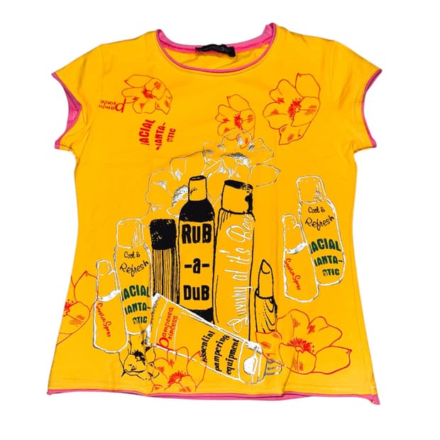 Y2K Floral Cosmetic Graphic Baby Tee