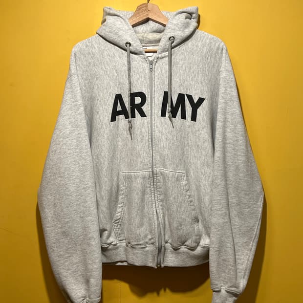 미군 ARMY 후드집업 PFU 빈티지 그레이 후드 집업