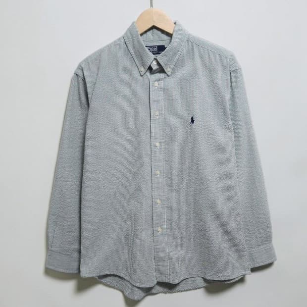 95~100 POLO 폴로 랄프로렌 시어서커 셔츠 1990년대 made