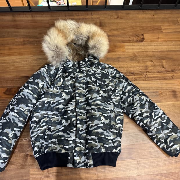 코오롱스포츠 카모 N2B 퍼 패딩 점퍼 100 사이즈