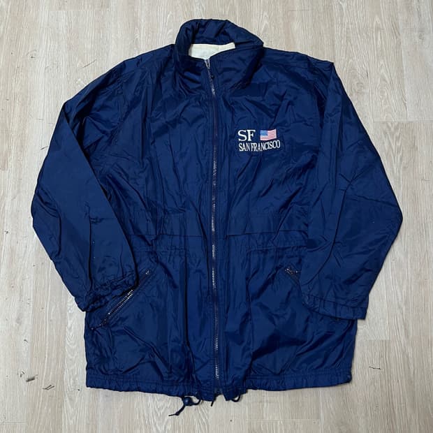 커렌트씬 샌프란시스코 올드스쿨 바람막이 자켓 M/95 