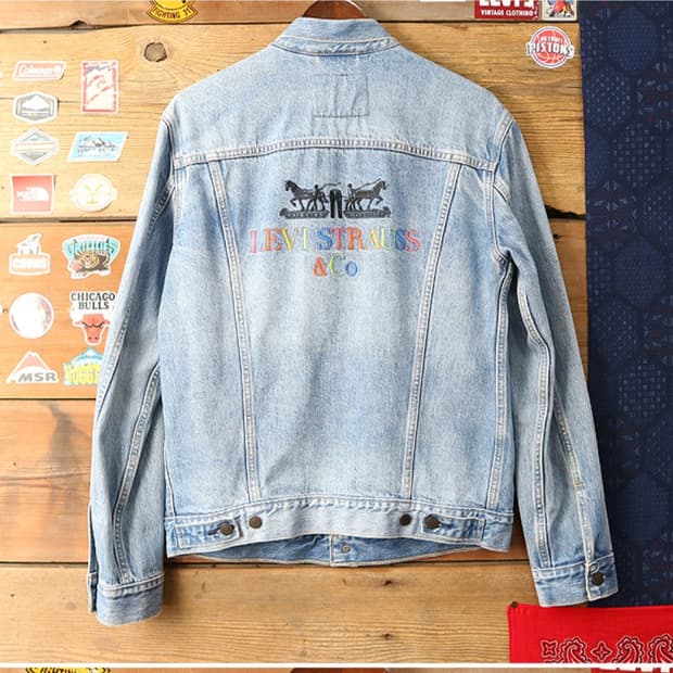 
LEVIS 리바이스 프리미엄  빅 로고 자수 빅E 데님자켓

