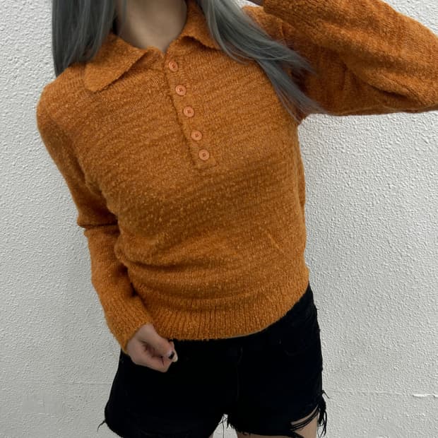 그로브 브릭 카라 니트