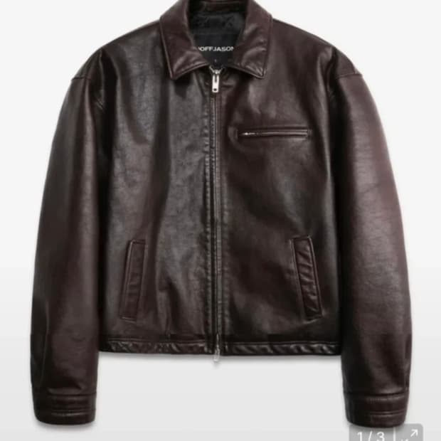 도프제이슨 워시드 티 코어 레더 싱글 자켓 브라운 XL 소가죽