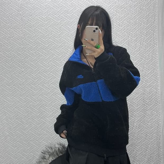 나이키 레트로 빅스우시 딥블루 양털 후리스 L C08602