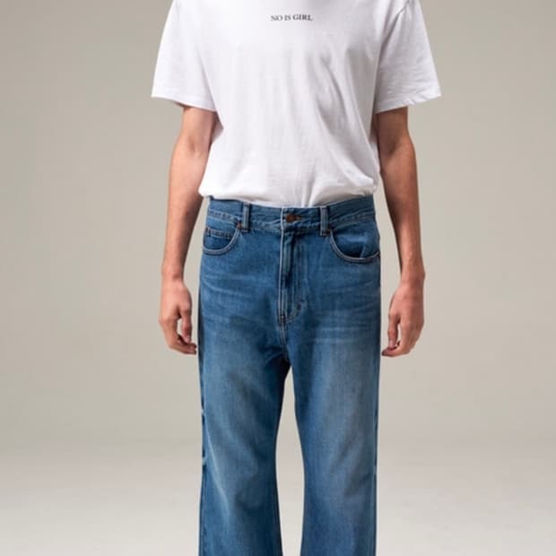 노이스 워시드 플레어 진 블루