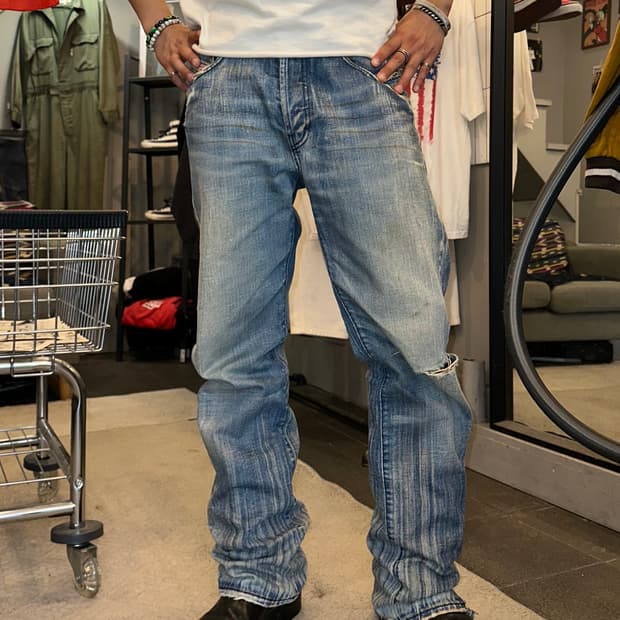 00’s Diesel washed detail straight denim