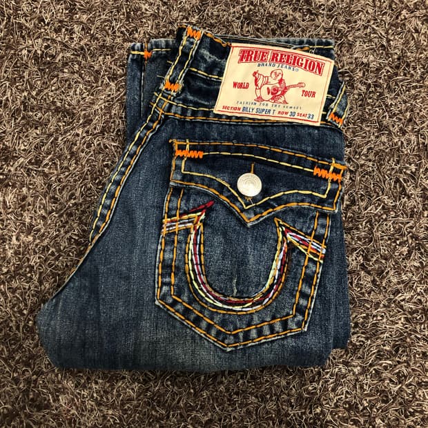 트루릴리전 빌리 슈퍼 티 워싱 데님 팬츠