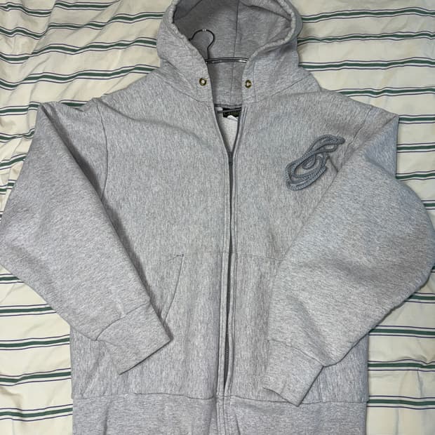 [XL] 캠버 크로스 니트 후드집업 헤더 그레이