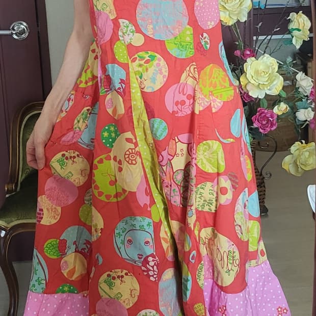 정품 오일릴리 인형패턴 원피스 프리 사이즈