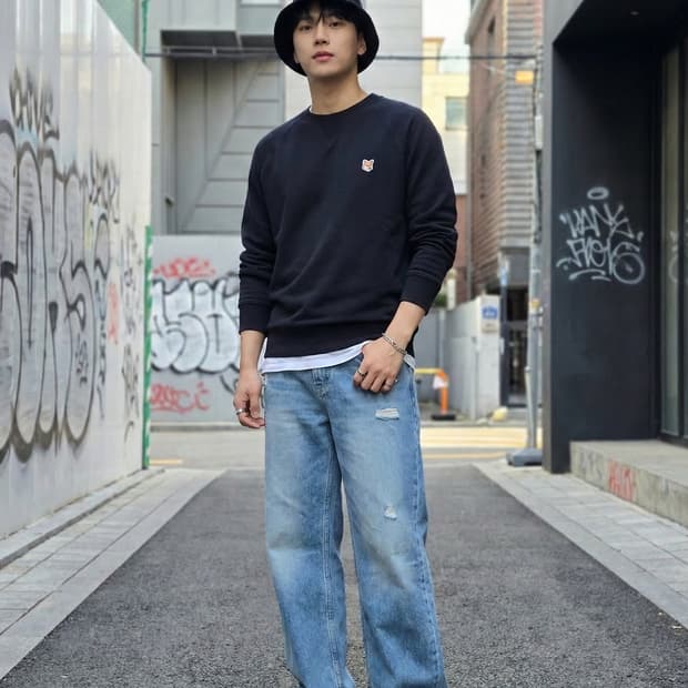 메종키츠네 폭스헤드 패치 맨투맨