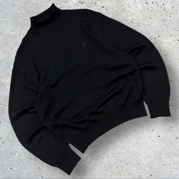 [100] 입생로랑 뿌르옴므 YSL 블랙 울 터틀넥 니트 스웨터 C347