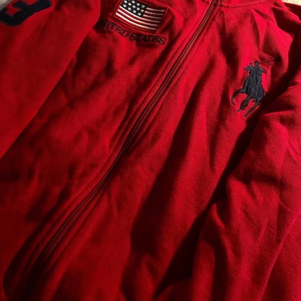 폴로 랄프 로렌 빅포니 USA 성조기 집업 레드