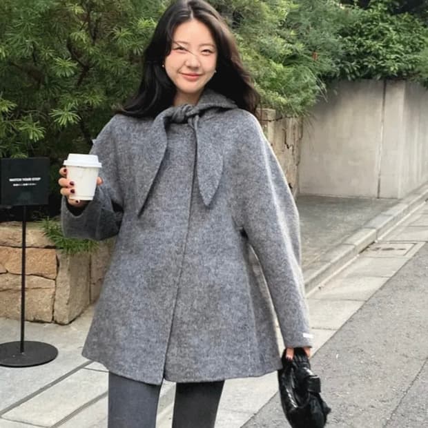 유이니 스카프 핸드메이드 코트