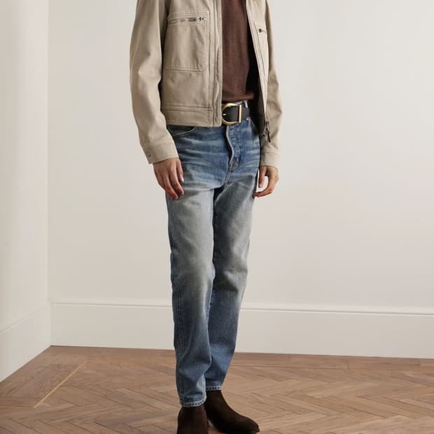 툠포드 베드포드 시어링 카라 코튼 트러커 블루종