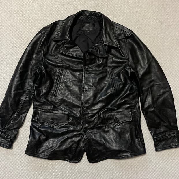 [5XL] 웨스턴 무드 카우하이드 소가죽 레더 카 코트(105~)