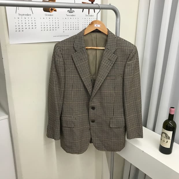 버버리 하운드체크 울 자켓