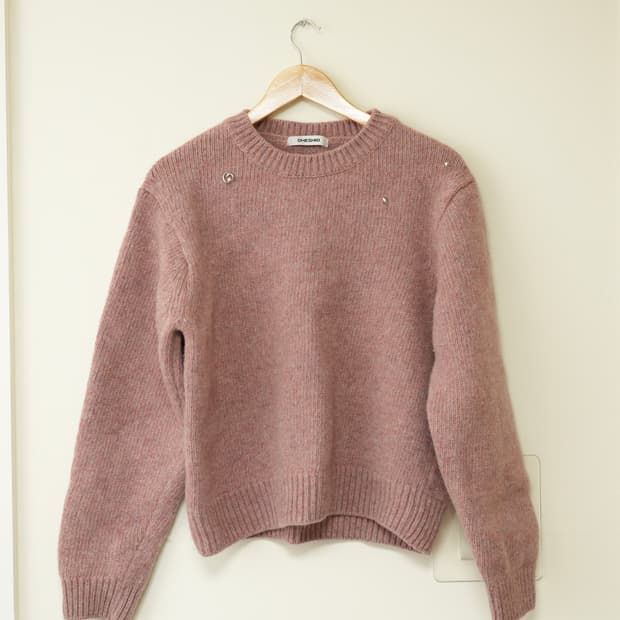 오헤시오 쉐틀랜드 울 니트 풀오버 핑크 FREE