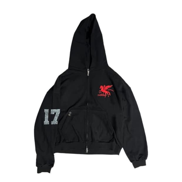 파코서플라이 폴링 엔젤 집업 후디 블랙