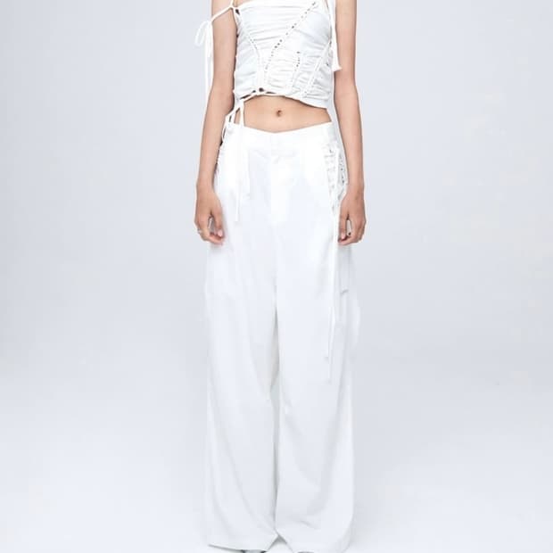나체 CONSTRICT HOLE WIDE PANT (WHITE)