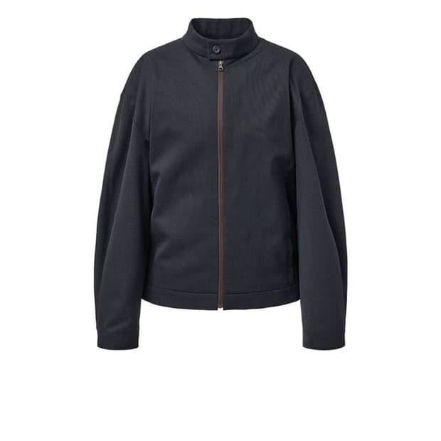 아모멘토 스트라이프 집업 점퍼