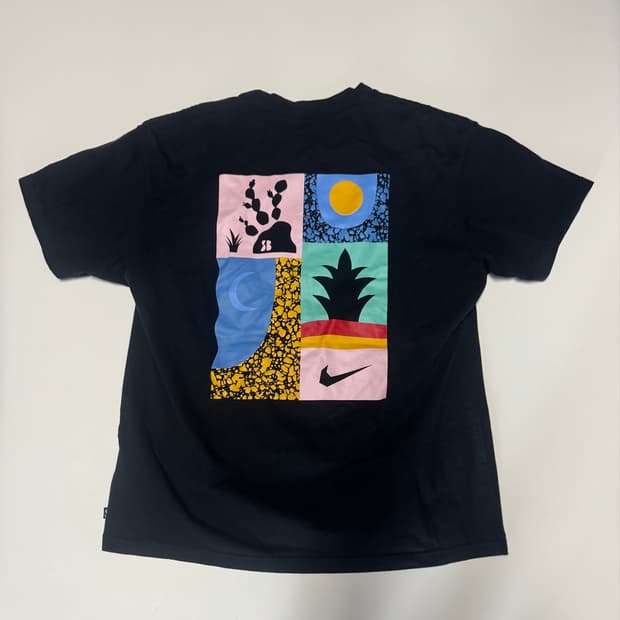 나이키 SB 빈티지 백 프린팅 반팔 티셔츠 L ~ XL 블랙