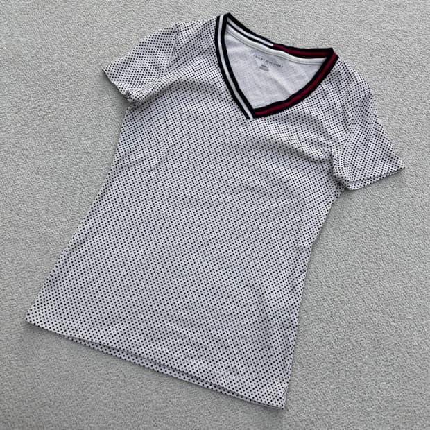 XS 타미힐피거 브이넥 반팔 티셔츠 0410E