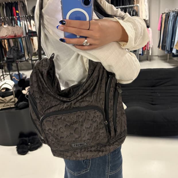 DIESEL 2way leopard shoulder bag 