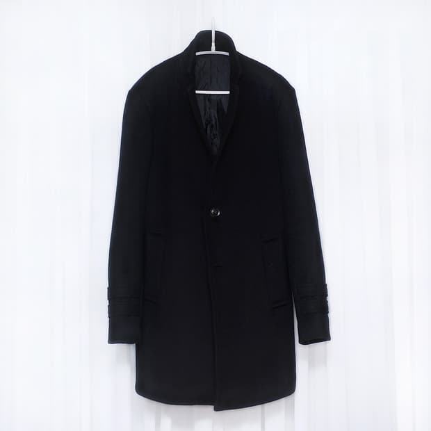 칼리코 리본 마스터 클래식 싱글 체스터 코트 자켓 (95-100)