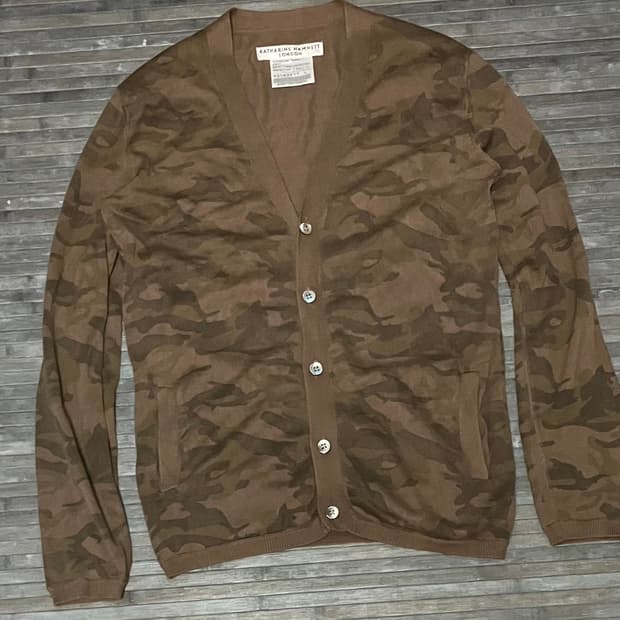 Camo pattern brown cardigan