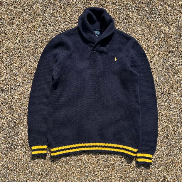 폴로(POLO RalphLauren) 옐로우 포니 숄카라 니트