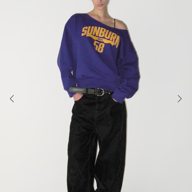 썬번프로젝트 VELVET TAPERED DENIM PANTS