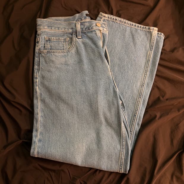 유니클로 와이드스트레이트진