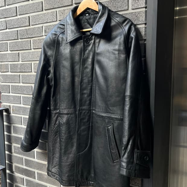 90s lambskin 양가죽  미디자켓 블랙