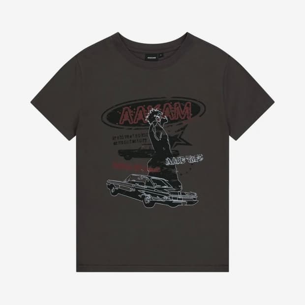 Cracked VTG Printed Half Top (Dark Gray)