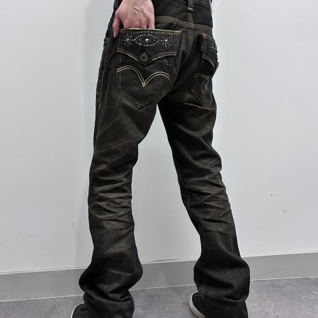 리바이스 502 잼스톤 워싱 스모키 데님 팬츠