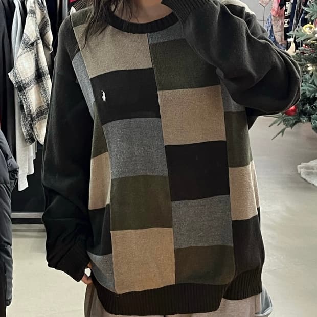 폴로 패치 니트