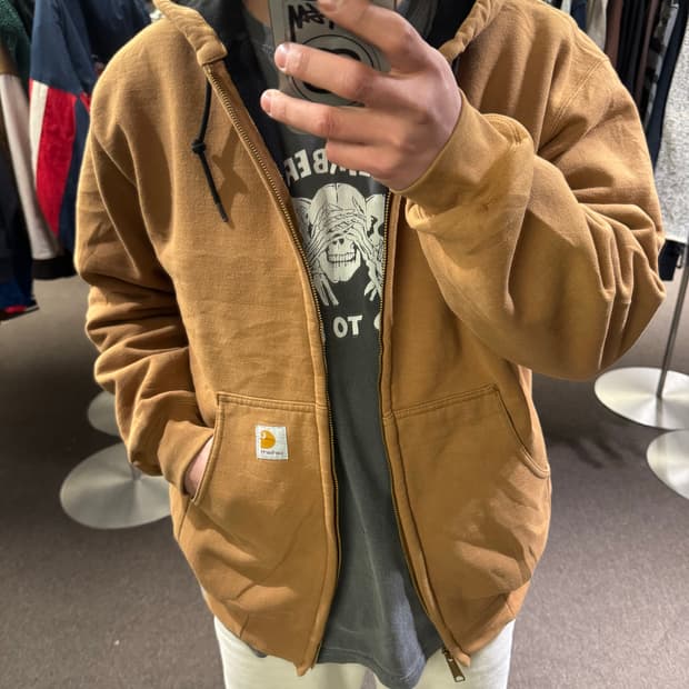 M)00’s 칼하트 빈티지 j149 BRN 써멀 후드집업