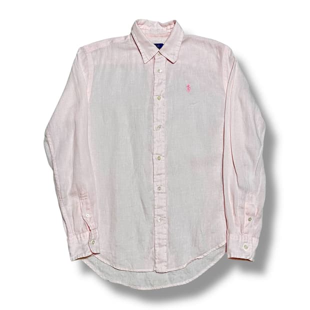 Polo Ralph Lauren 정품 QR인증 핑크 린넨 셔츠