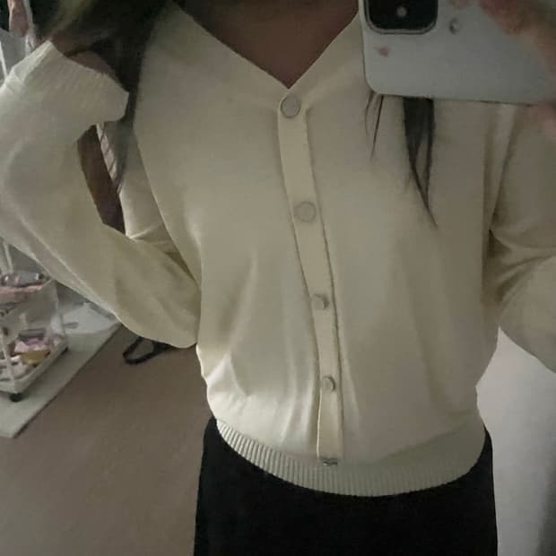 아이보리 니트 가디건