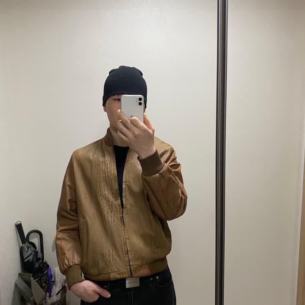 croco Embossed leather jacket