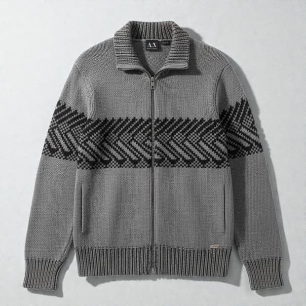 95)Armani 아르마니 익스체인지 집업 니트가디건 그레이