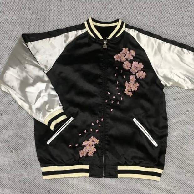 아카자루 리버시블 세틴 벨벳 스카쟌