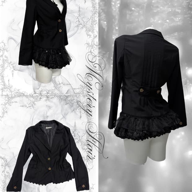 엑시즈팜 고스로리 고딕 블랙갸루 긱시크 블레이저 자켓