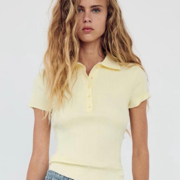 자라 리브드 반팔 폴로티셔츠 (M)