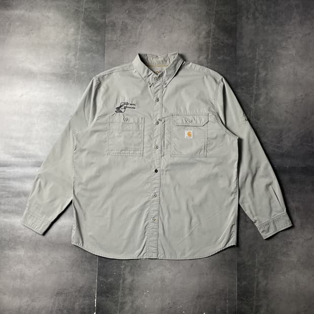 CARHARTT 칼하트 빈티지 그레이 플랩포켓 워크 셔츠 A00892