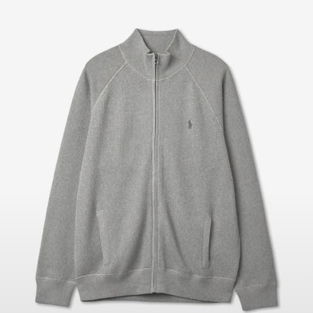 폴로 풀지퍼 코튼 스웨터 그레이 s