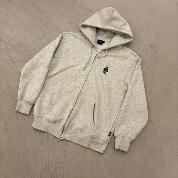 예일 스몰로고 멜란지 그레이 후드 집업