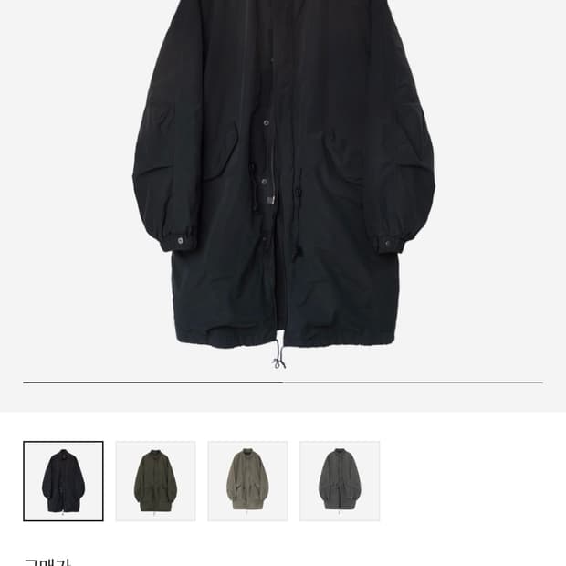 폴리테루 65 델 피쉬테일 파카 유즈드 블랙(4)