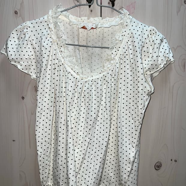 페어리 모리걸 도트 레이스 티 